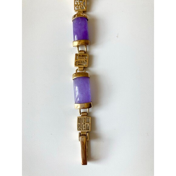 Vintage Main Line Time sterling silver gold vermeil genuine purple jade Watch main image 8
